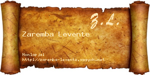 Zaremba Levente névjegykártya
