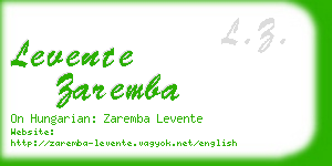 levente zaremba business card